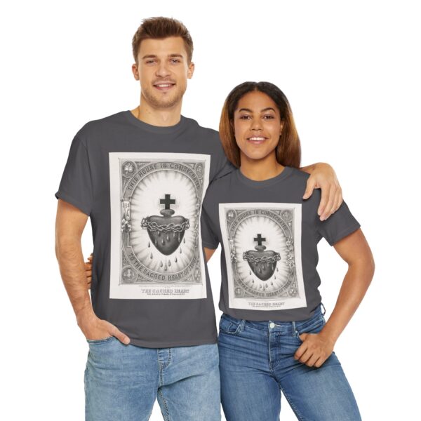 Sacred Heart Graphic Unisex Heavy Cotton Tee - Vintage Design - Image 9