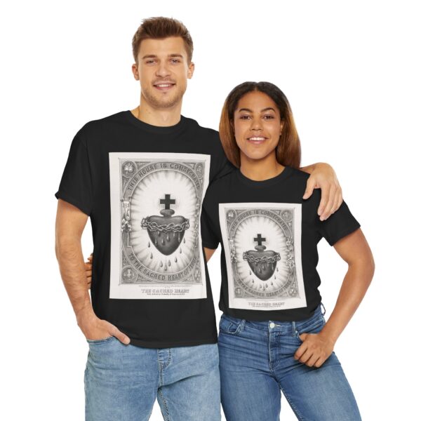 Sacred Heart Graphic Unisex Heavy Cotton Tee - Vintage Design - Image 4