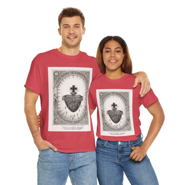 Sacred Heart Graphic Unisex Heavy Cotton Tee - Vintage Design - Image 14