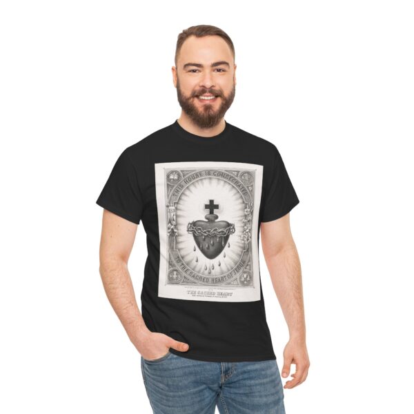 Sacred Heart Graphic Unisex Heavy Cotton Tee - Vintage Design - Image 3